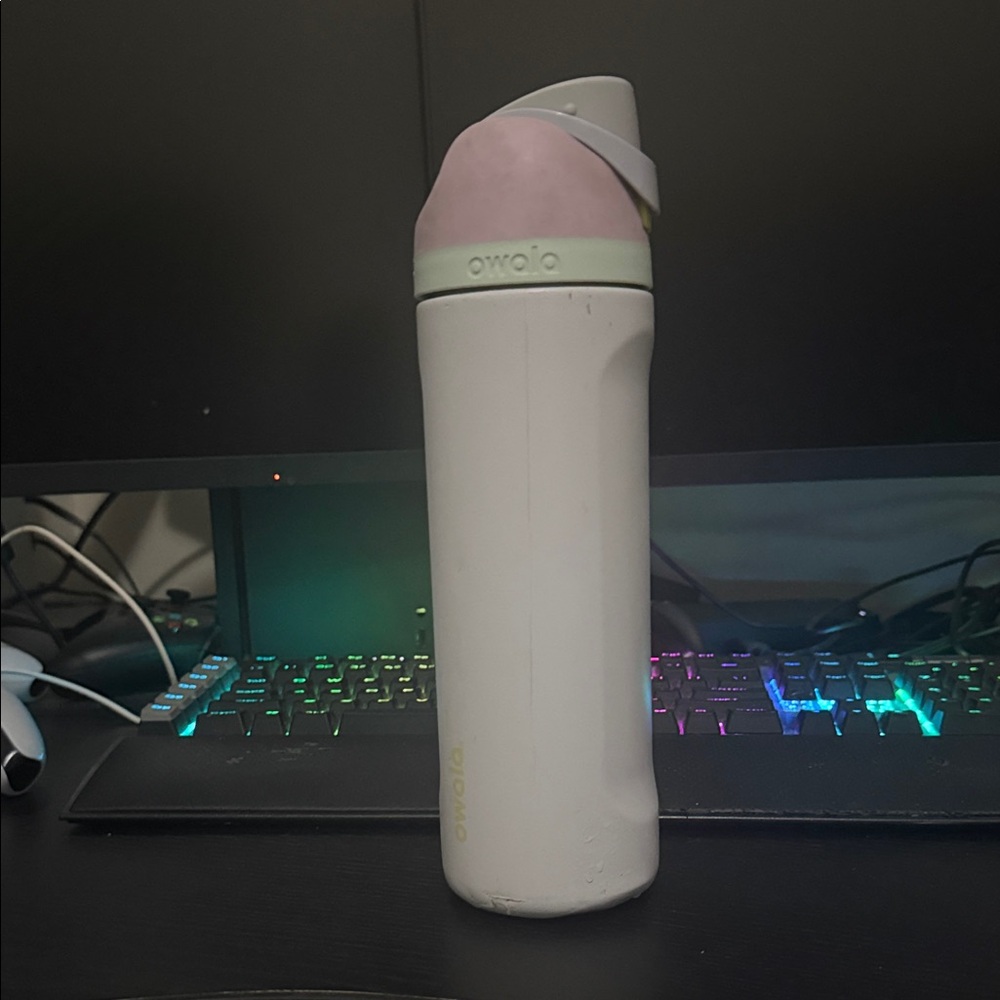 Owala Pink and White Water Bottle